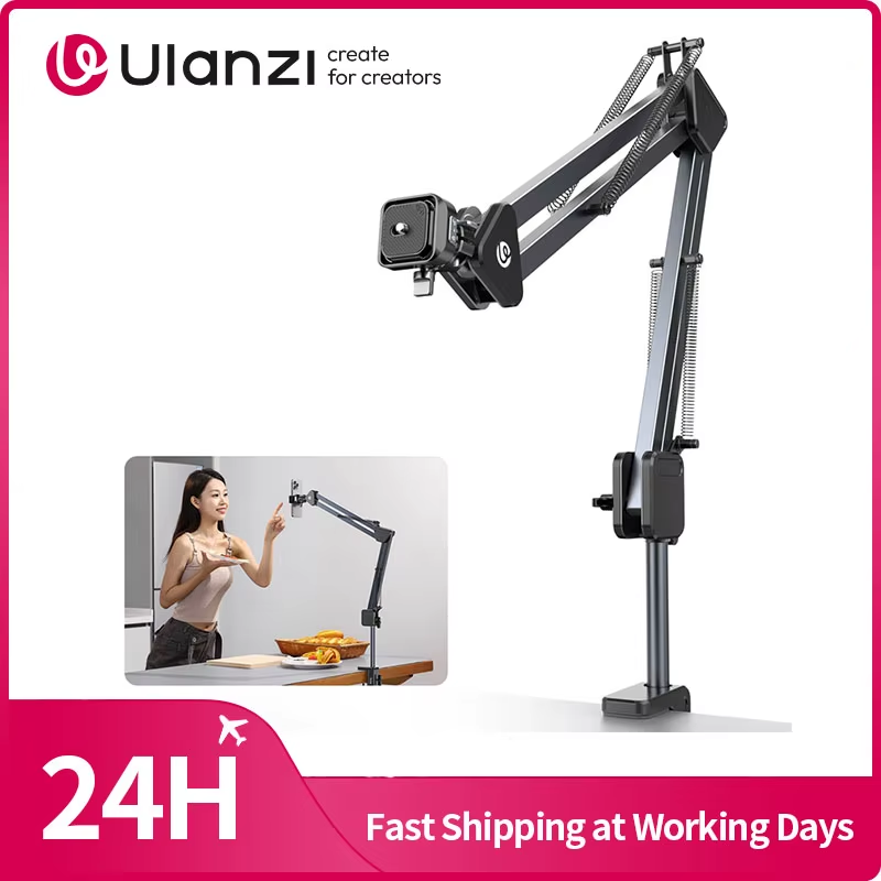 Overhead Camera Mount Microphone Stand Detachable C-clamp 2KG Load for Camera Mi