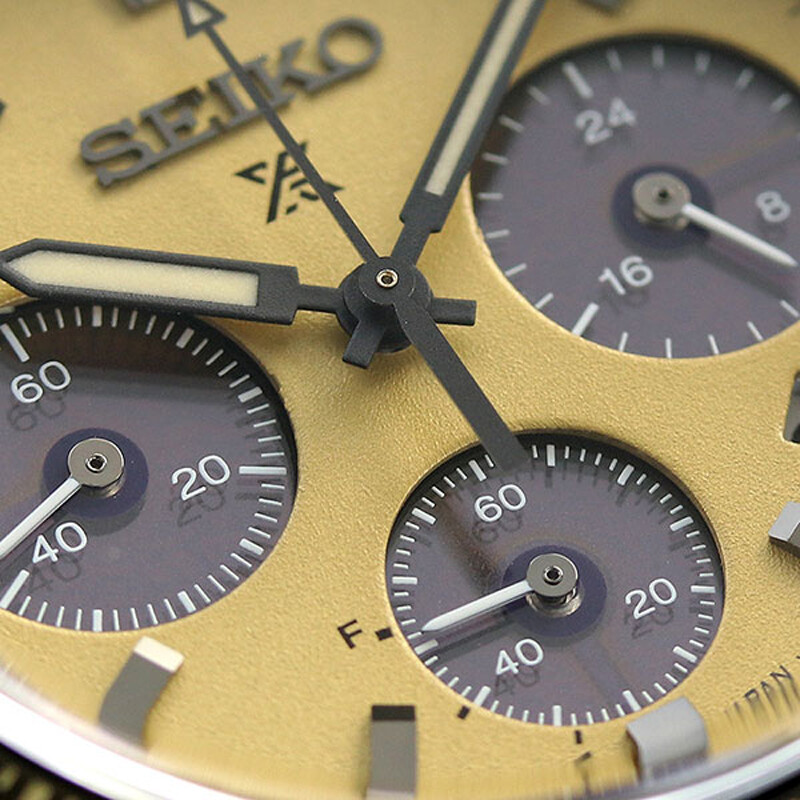 Pre-owned Seiko Prospex Sbdl089 Speedtimer Beige Dial Solar Chronograph Men Watch Japan
