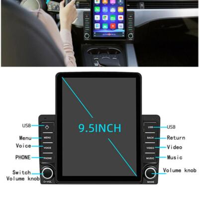9.5'' Android 9.1 GPS Navigation HD 1GB+16GB2 DIN  Bluetooth Car Stereo Radio 