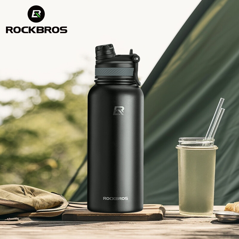 ROCKBROS Insulated Water Bottle Stainless Steel Outdoor Camping Hiking Sports