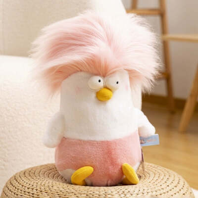 Lovely Chicken Funny Hair Chicken Giant Plush Doll | Green Pink Purple Yellow
