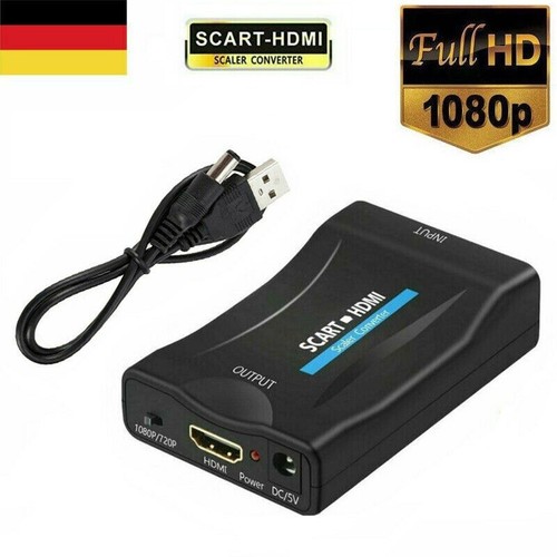 Scart zu auf HDMI Konverter Wandler AV Scaler Converter Adapter 1080P HD TV Z8D9