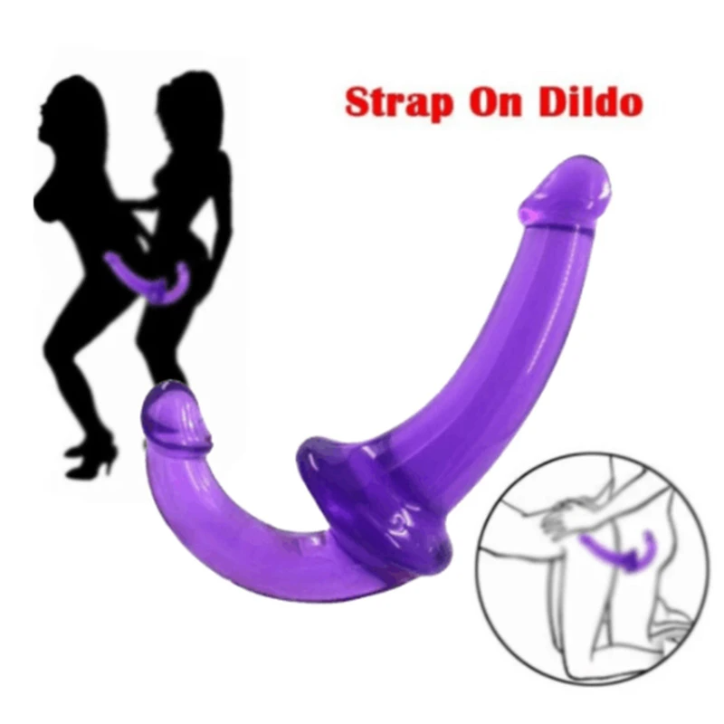 Double Ended Strap On Dildo Strapless Vibrating G-Spot Women Lesbian Sex Toy USA