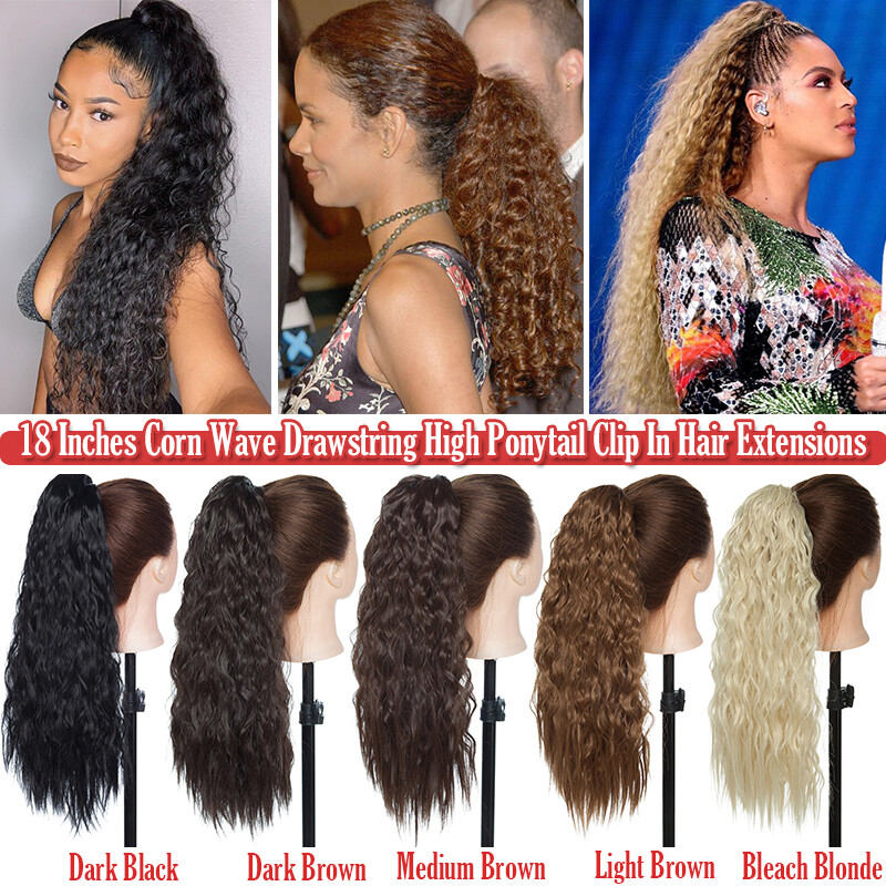 Brown Afro Long Ponytail Long Afro Ponytail Extension Drawstring