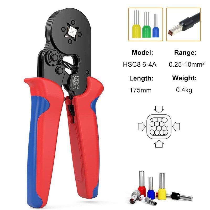 USA Terminal Cable Wire Connector Plier Block Cord Tube Suit Crimping Sleeve