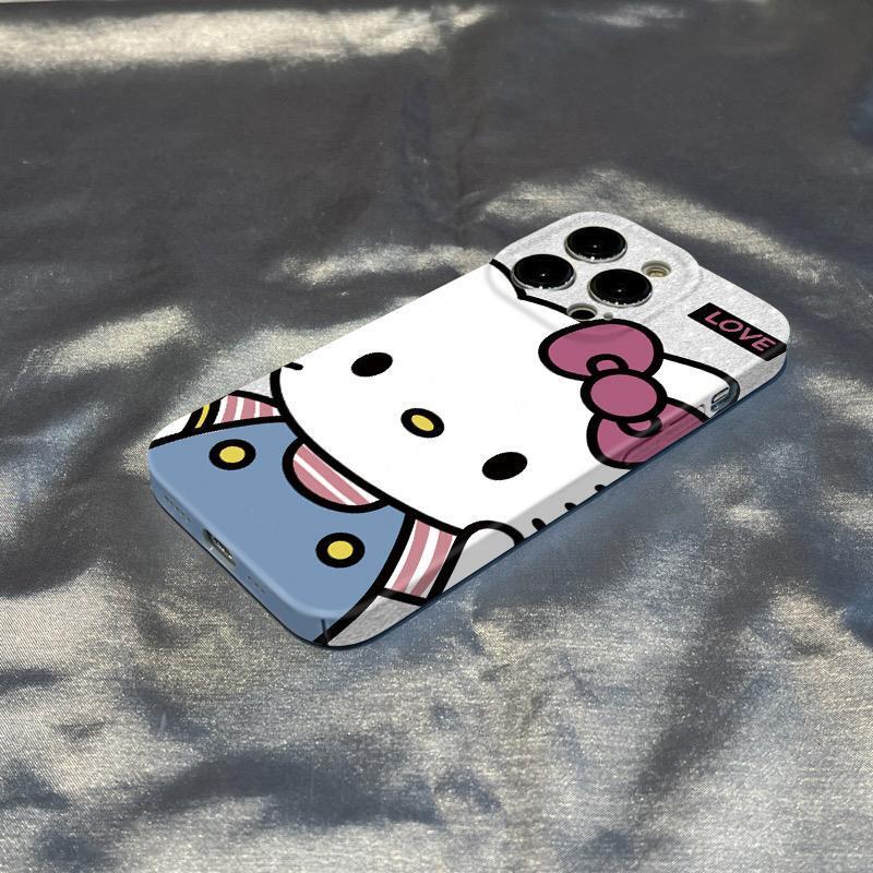For Apple iPhone 14 Pro Max 13 12 11 8 XS XR Hello Kitty Cartoon Pink Phone Case