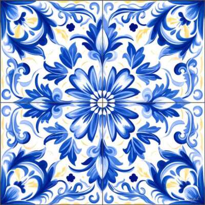 Pattern Tile Backsplash Roozbeh Bahramali Art Ceramic Mural OB-ROZ397