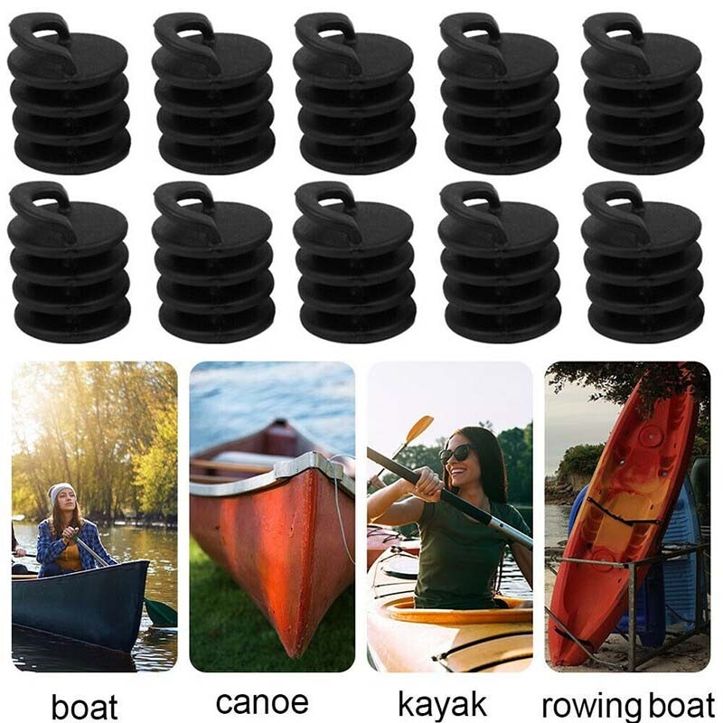 Scupper Stopper Marine Boat Plug Bungs For Canoe Boat Drain Hole Black
