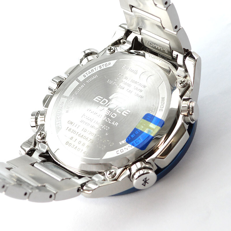 Pre-owned Casio Edifice Eqb-900db-2ajf Chronograph Bluetooth Solar Watch Blue Dial 45.8mm