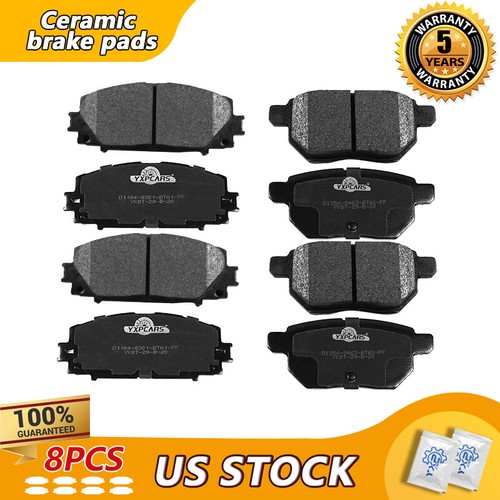 Front Rear Ceramic Brake Pads For 2011-2017 Lexus CT200h, 2010-2019 Toyota Prius