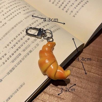 Simulation Food Toy Model Pendant Keyring Personalized Croissant Package