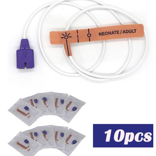 US 10Pcs Compatible with Nellcor MAX-N SpO2 Sensor Probe Fit Neonate/ Adult