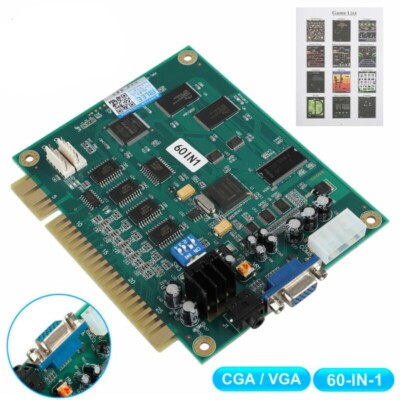60-in-1 Multicade PCB Board CGA/VGA Output for Jamma Classic Arcade Video Game
