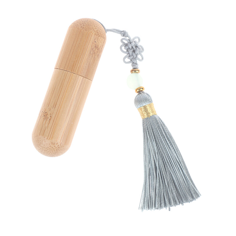 2ML Bamboo Wood Bottle Perfume Empty Oil Bottle Stainless Roll On Ball Bot-AA
