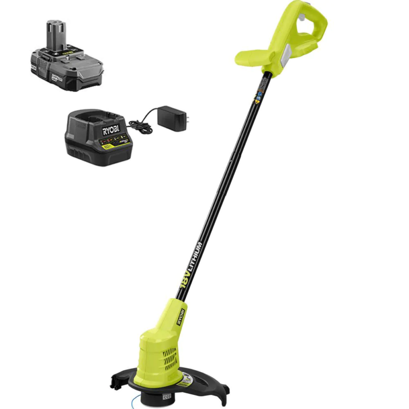 18-Volt One+ Lithium-Ion Cordless String Trimmer With 1.5 Ah Battery And Charger