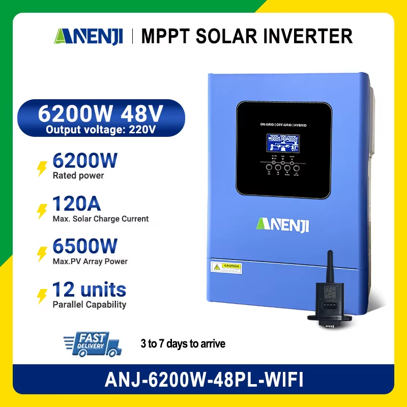 6.2KW parallel solar inverter pure sine off grid+grid connected solar inverter C
