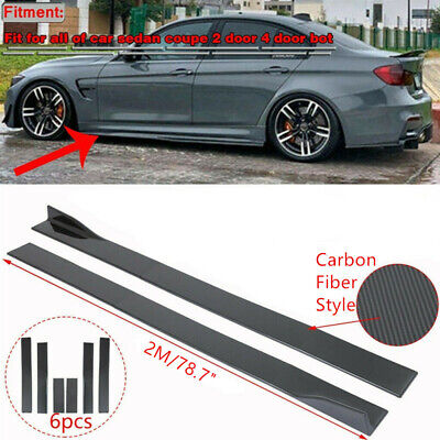 Universal Fit For Honda Accord Carbon Fiber 78.7" Side Body Skirt Extensions