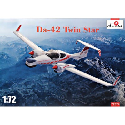 Amodel 72374 Plastic model airplane kit 1:72 Plastic model 1:72 Da-42 Twin Star