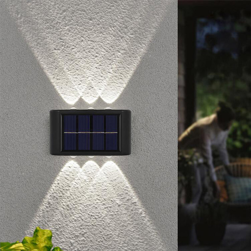 LED Solar Fence Lights Outdoor Dusk to Dawn Wall Light Garden Pathway Deck Lamp