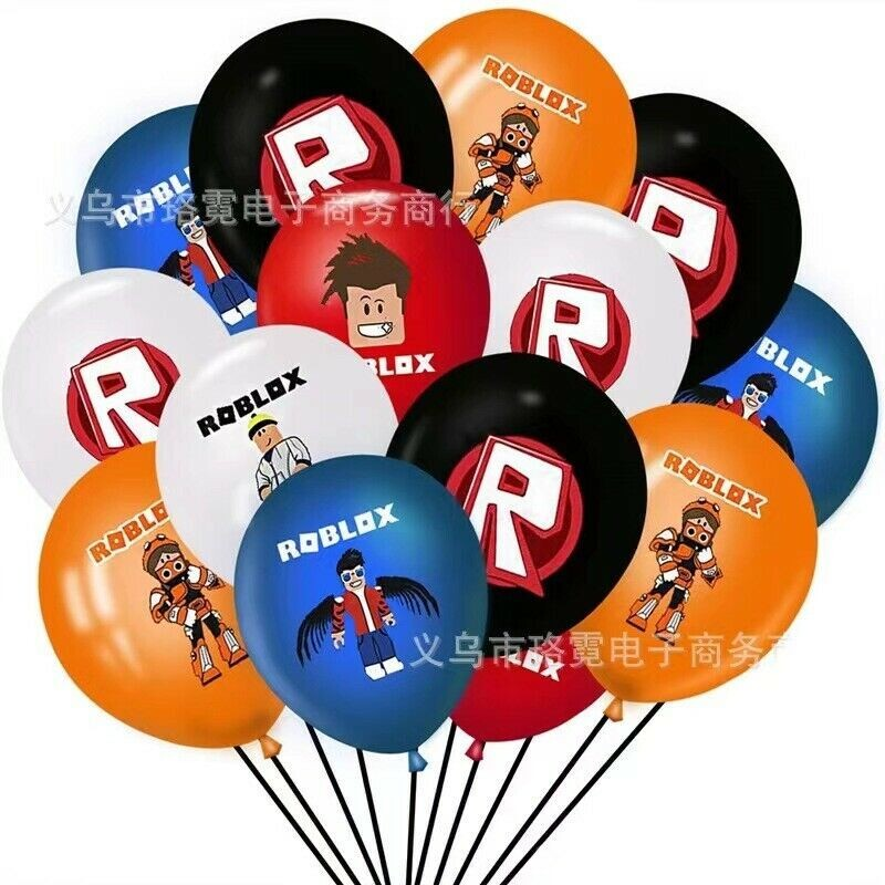 10Pcs Roblox Boy Themed Latex and Foil Party Balloons Birthday Decorations
