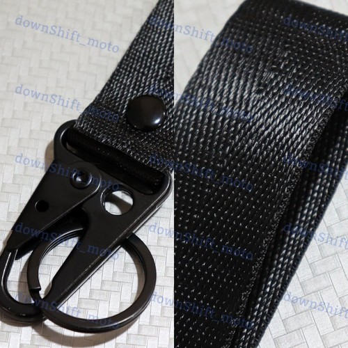 For LEXUS Black Keychain Metal key Ring Hook Strap Lanyard Nylon Universal