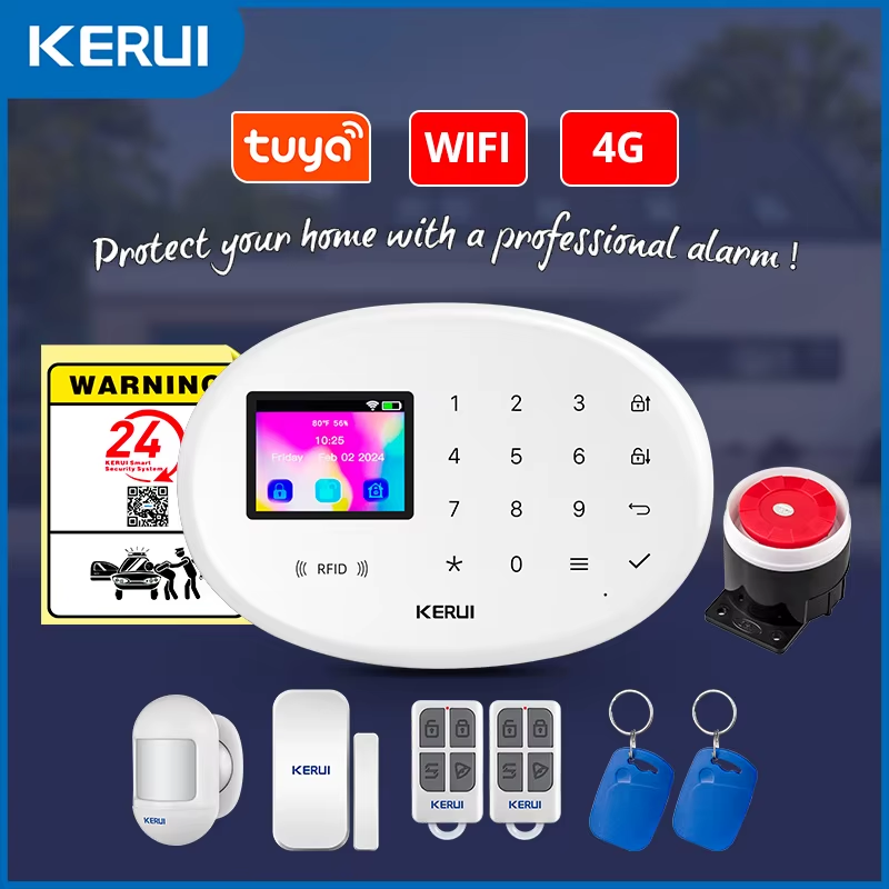 4G Wireless Home Burglar Alarm WIFI GSM Alarm System Smart Life / Tuya Smart Sec