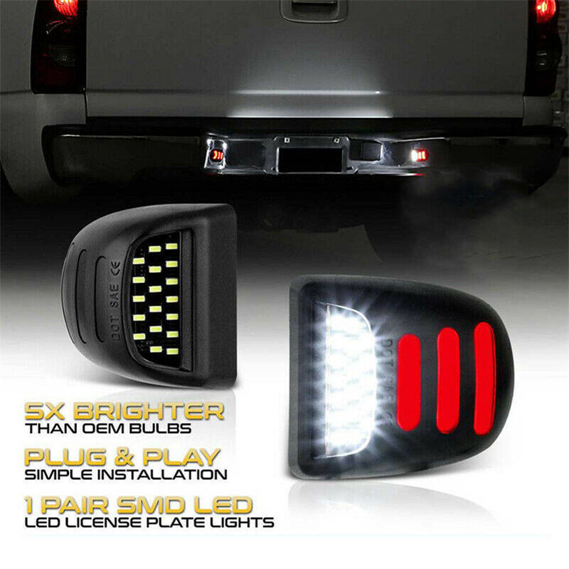 2x LED License Plate Light Lamp For Chevy Silverado For GMC For Sierra 1500 2500