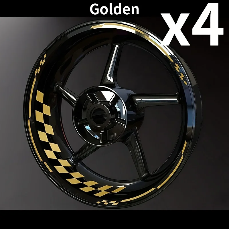 17-Inch Motorcycle Wheel Hub Stickers - 16 Waterproof Vinyl Decals Set