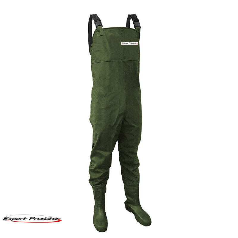 STIVALI PESCA SCAFANDRO WADERS  VERDE IN PVC TAGLIA  n 41 PESCA FIUME LAGO MARE