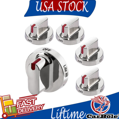 5PACK Range Burner Control Knob Compatible with SAMSUNG Range Oven DG64-00473A