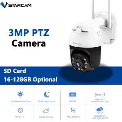3MP HD 1080P Wifi IP Camera Security Camera PTZ Outdoor Waterproof Vstarcam