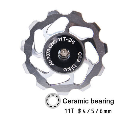 2PCS MTB Bike 11T Aluminum Ceramic Bearing Jockey Wheel Rear Derailleur Pulley++
