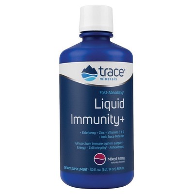 Trace Minerals Liquid Immunity+ — Ягодная смесь, 30 унций жидкости