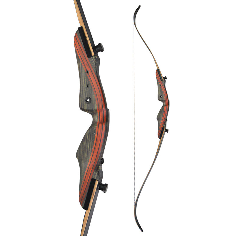 62" Takedown Recurve Bow 30-50lbs Wooden Riser Archery Bow Shooting Target Hunt