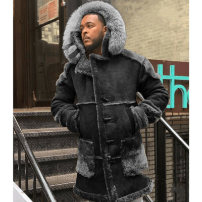 Hooded biker jacket clearance mens