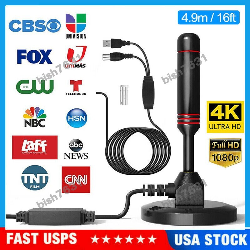 5600 Miles Upgraded TV Antenna Digital HD Antena Indoor HDTV 1080P 4K W/Magnetic