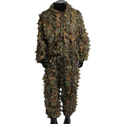 Men 3D Jungle Camouflage Mesh Ghillie Suit Bionic Training Hunting Jacket Pants