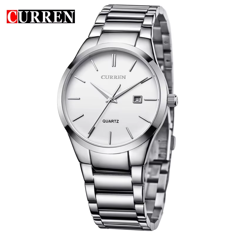 Men Watches Top Brand Luxury Male Watch Full Steel Display Date Fashion Quartz-W