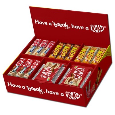 (15,20€/1kg) Nestle Mix-Karton KitKat, Lion, KitKat Chunky, 64 Riegel