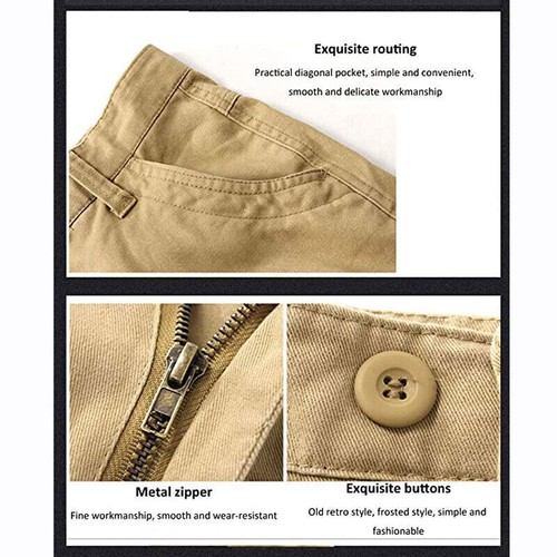 Men 100% Cotton Heavy Duty Cargo Work Pants Tactical Combat Outdoor Hiking Pant