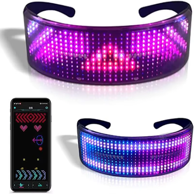 Shining Light up LED Glasses Bluetooth App Programmable Display Screen Rgb Lumin
