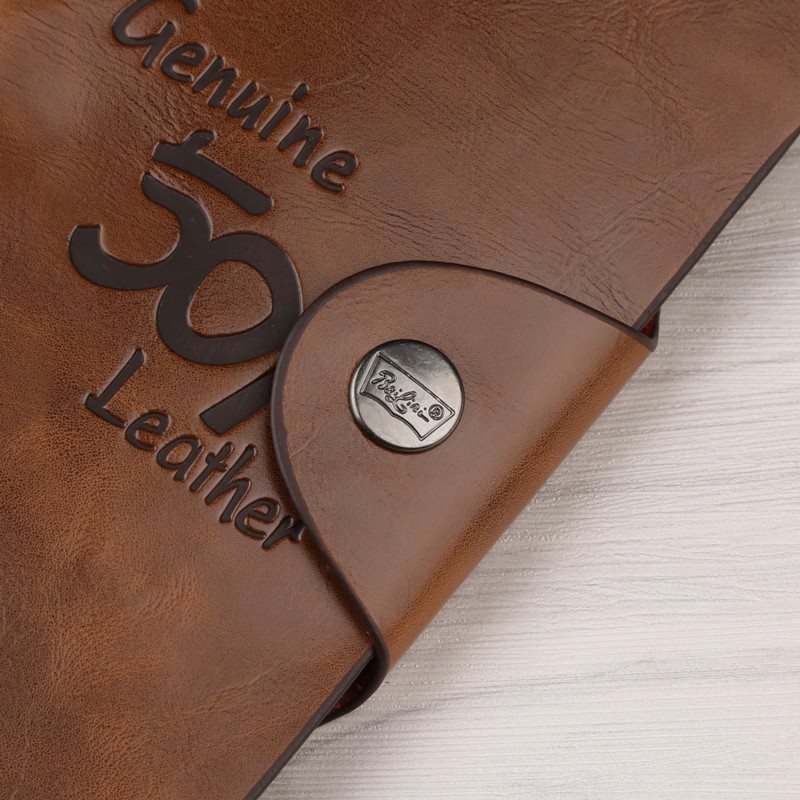 Men's Leather Wallet Bifold ID Card Holder Checkbook Long Clutch Billfold Purse