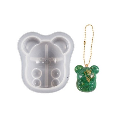 Semi Three-Dimensional Bear Silicone Mold Keychain Pendant Crystal Epoxy Resin