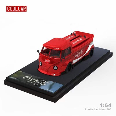 CoolCar1:64 Volkswagen T1 wide body modified van Coca-Cola painted car model