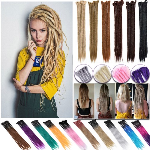 Dreadlocks Extensions Synthetic Single Ended Crochet Dreads Handmade Hair Ombre