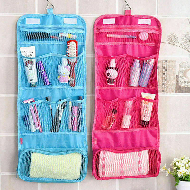 2xLarge Folding Travel Toiletry Hanging Wash Bag Make Up Cosmetic