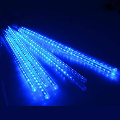 LED Lights Meteor Shower Rain 8 Tube Xmas Snowfall Tree Outdoor Decor Light 50CM