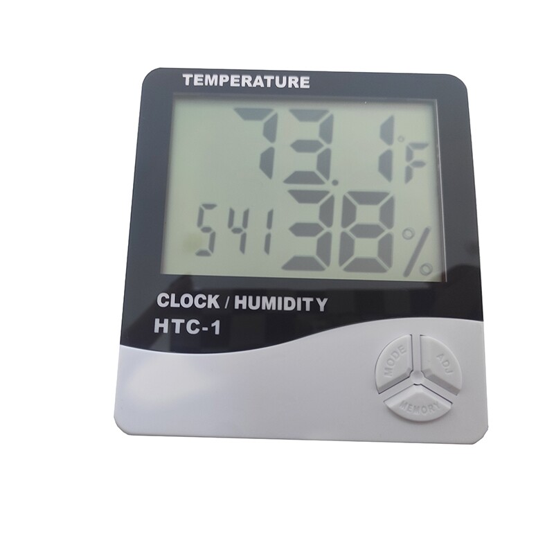 Indoor Digital LCD Temperature Humidity Time Display Meter Clock Memory Function