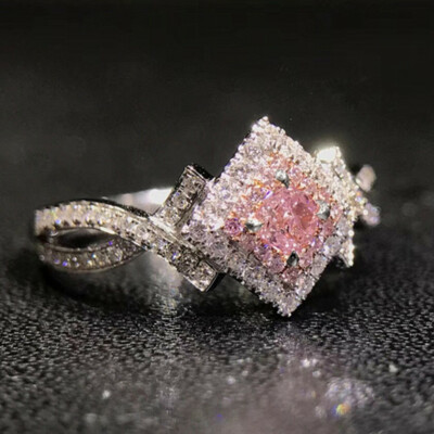 925 Silver Filled Ring Cute Cubic Zircon Girl Wedding Women Jewelry Sz 6-10