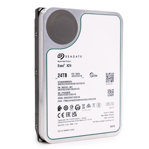 Seagate Exos X24 24TB 7.2K RPM SATA 6Gb/s 3.5in Enterprise HDD - ST24000NM000H